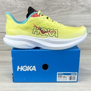 Hoka One One Mach 6 Mens 12.5 D Yuzu Cielo Blue Yellow 1147790-YZC Running Shoe